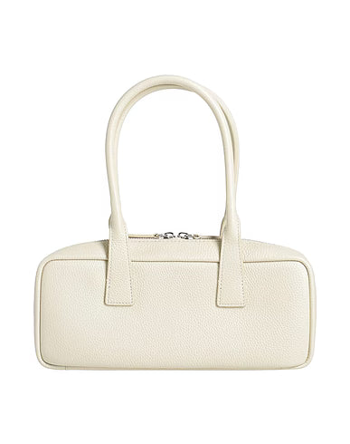 Structured baguette bag in grained leather