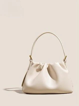 Ruched Leather Cloud Clutch