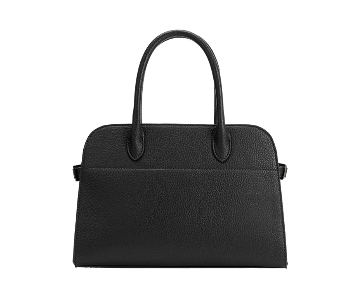 Black recycled vegan leather tote bag