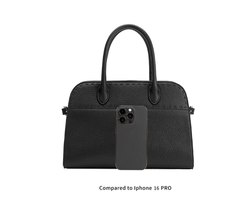 Black recycled vegan leather tote bag