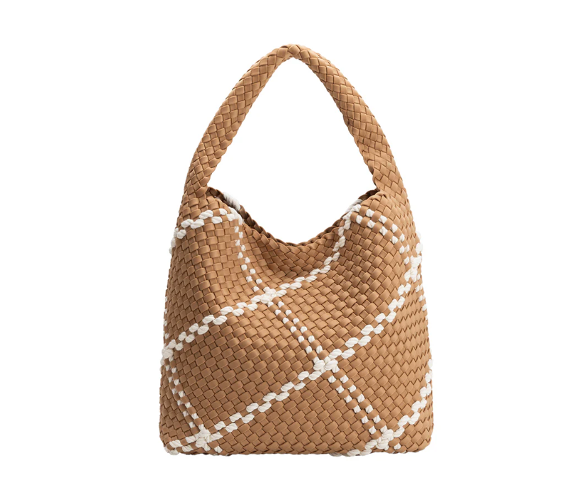 Large nylon woven shoulder bag