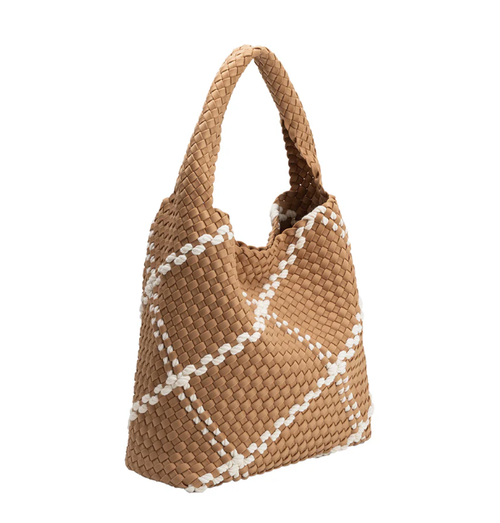Large nylon woven shoulder bag