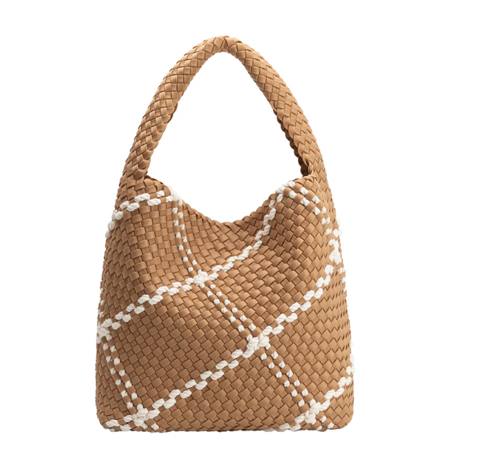 Large nylon woven shoulder bag