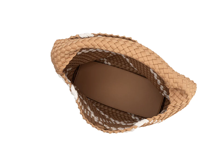 Large nylon woven shoulder bag